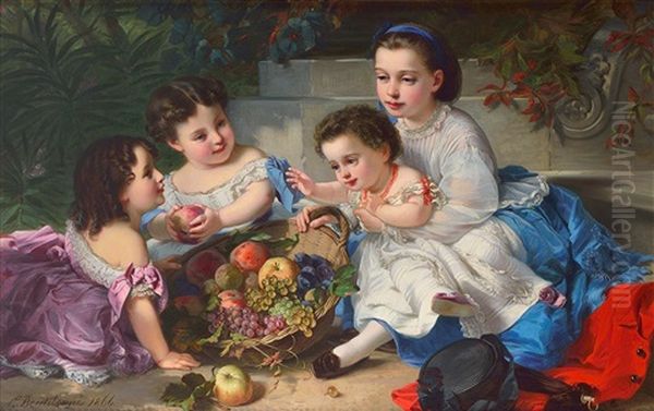 Jeux D'enfants Oil Painting by Charles Edouard Boutibonne