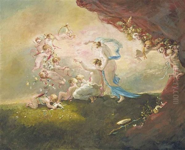 An Allegory Of Love Oil Painting by Charles Edouard Boutibonne