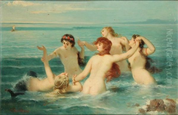 La Ronde Des Sirenes Oil Painting by Charles Edouard Boutibonne