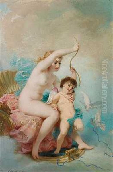 Amor Og Venus Oil Painting by Charles Edouard Boutibonne