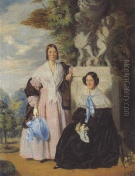 Familienmitglieder Der Familie Carl Und Anthonie Von Hornbostel Oil Painting by Charles Edouard Boutibonne