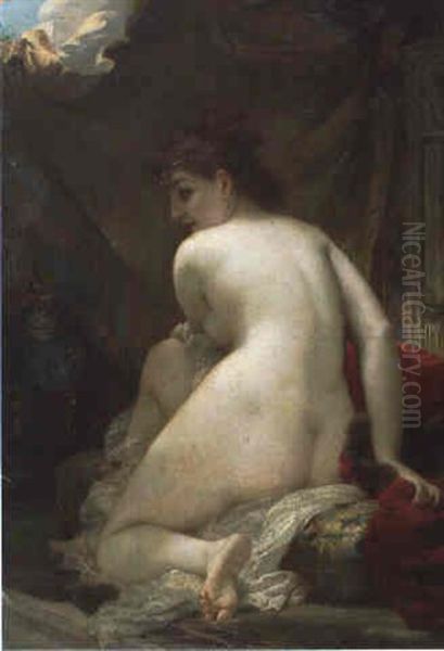 Nu Au Diademe Oil Painting by Charles Edouard Boutibonne