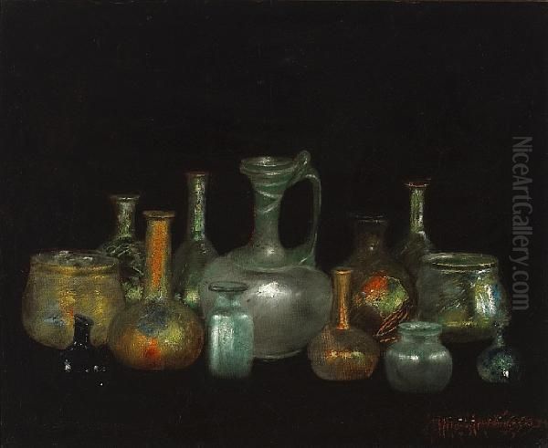 Still Life With Cyprus Glasses Oil Painting by Henry Alexander