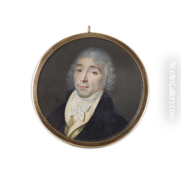 Portrait Miniature Of A Gentleman Oil Painting by Joseph Marie Bouton