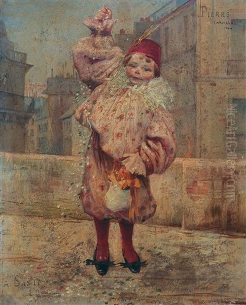 Pierre Carnaval Oil Painting by Edgar Henri Boutry