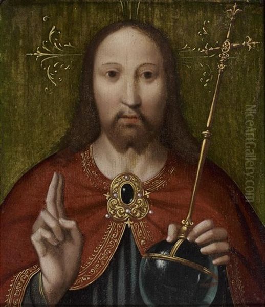 Le Christ En Salvator Mundi Oil Painting by Dieric Bouts the Elder