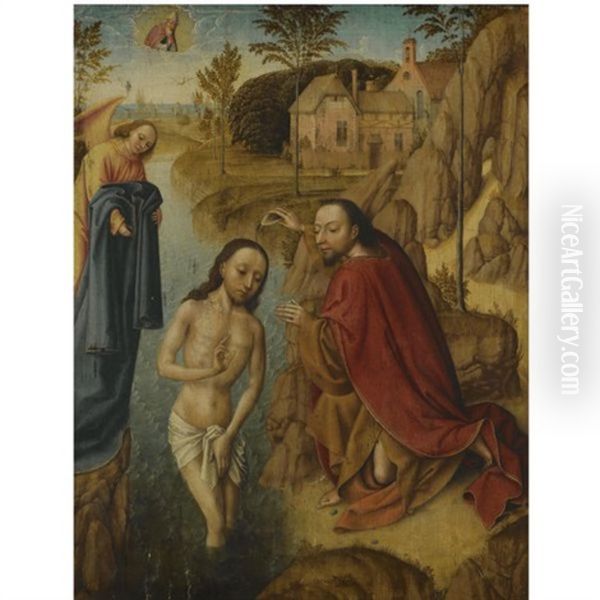 The Baptism Of Christ Oil Painting by Dieric Bouts the Elder