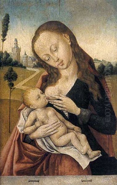 La Vierge A L'enfant Sur Fond De Paysage Oil Painting by Dieric Bouts the Elder