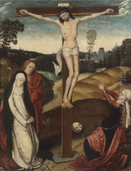 The Crucifixion With The Virgin, Mary Magdalene And John The Apostle Oil Painting by Dieric Bouts the Elder