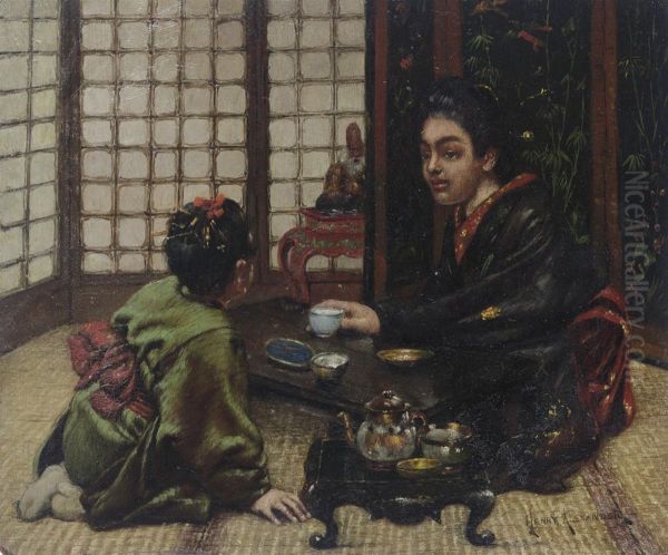 Japanese Tea Ceremony Oil Painting by Henry Alexander