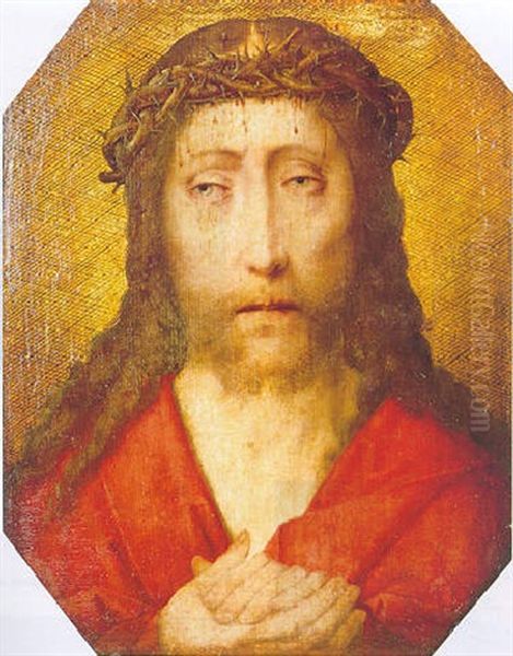 Christ With The Crown Of Thorns Oil Painting by Dieric Bouts the Elder