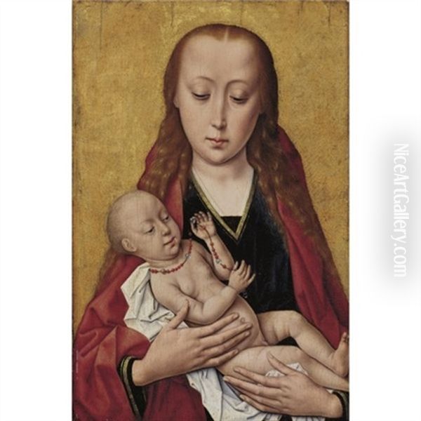 Virgin And Child With A Rosary Oil Painting by Dieric Bouts the Younger