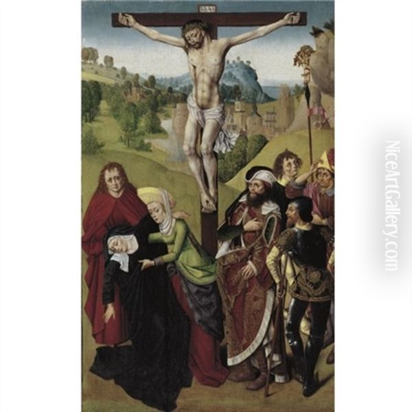 The Crucifixion With The Virgin Mary, The Magdalene And St. John Oil Painting by Dieric Bouts the Younger