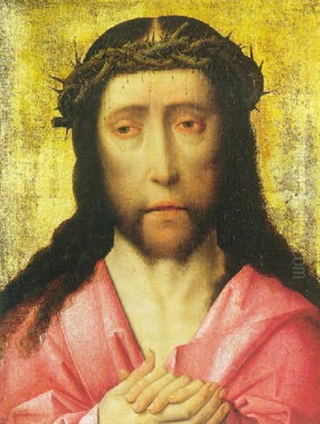 Le Christ A La Couronne D'epines Oil Painting by Dieric Bouts the Younger