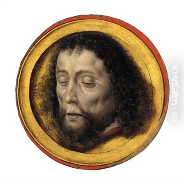 The Head Of Saint John The Baptist On A Charger Oil Painting by Aelbrecht Bouts