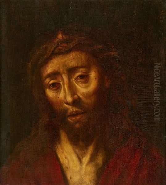 Christ As The Man Of Sorrows Oil Painting by Aelbrecht Bouts