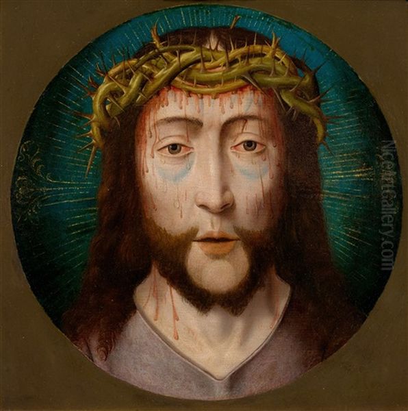 Christ With The Crown Of Thorns Oil Painting by Aelbrecht Bouts