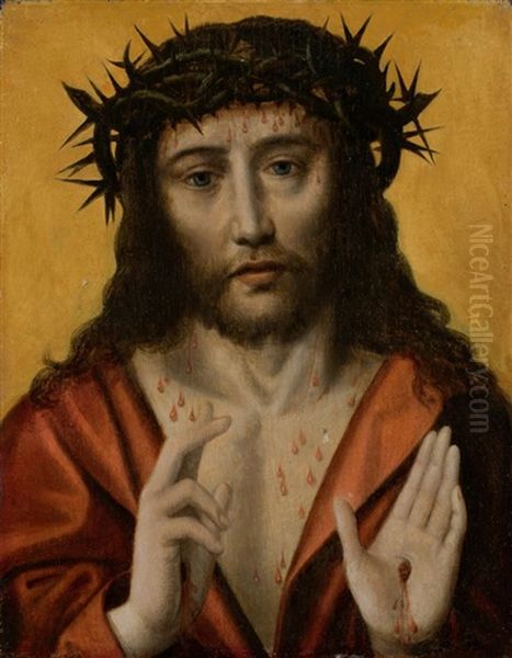 Ecce Homo (christ As Man Of Sorrows) Oil Painting by Aelbrecht Bouts