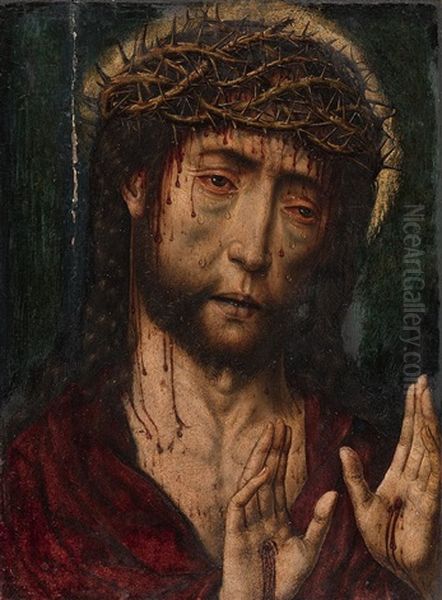 Christ As The Man Of Sorrows Oil Painting by Aelbrecht Bouts