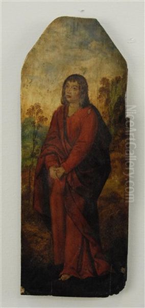 Saint In Landscape Oil Painting by Aelbrecht Bouts