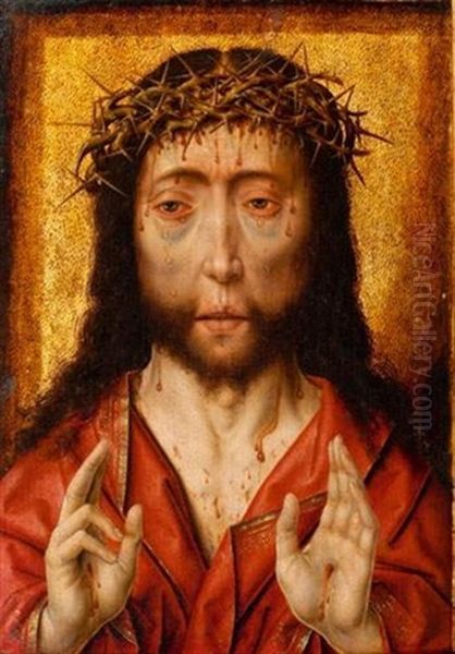 Le Christ De Douleur Benissant Oil Painting by Aelbrecht Bouts