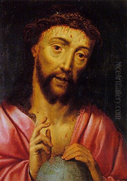 Le Christ Benissant Le Monde Oil Painting by Aelbrecht Bouts