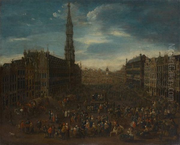 Marche A La Grand Place De Bruxelles Oil Painting by Peeter Bouts