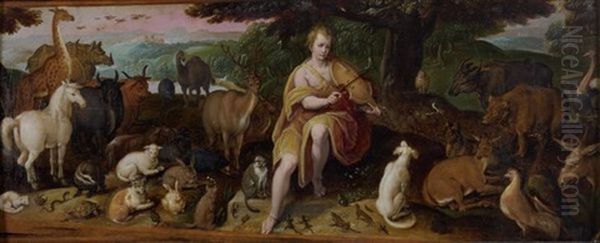 Orphee Charmant Les Animaux Oil Painting by Frederik Bouttats the Elder