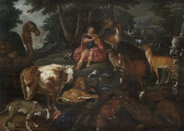 Orphee Charmant Les Animaux Oil Painting by Frederik Bouttats the Elder