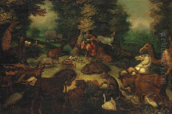 Orpheus Charming The Animals Oil Painting by Frederik Bouttats the Elder