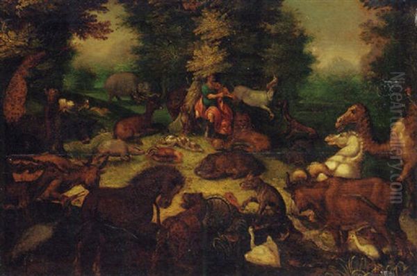 Orpheus Charming The Animals Oil Painting by Frederik Bouttats the Elder