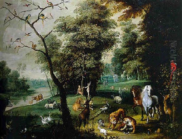 Le Paradis Terrestre Oil Painting by Frederik Bouttats the Elder