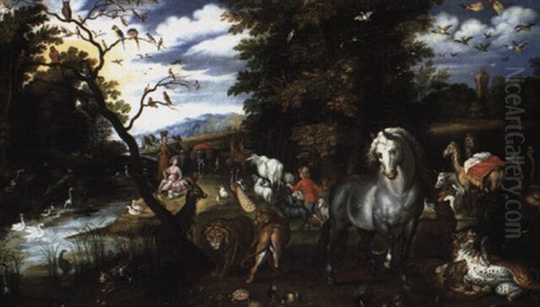 Embarquement Des Animaux Dans L'arche De No, Oil Painting by Frederik Bouttats the Elder