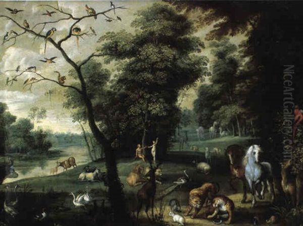 Le Paradis Terrestre Oil Painting by Frederik Bouttats the Elder