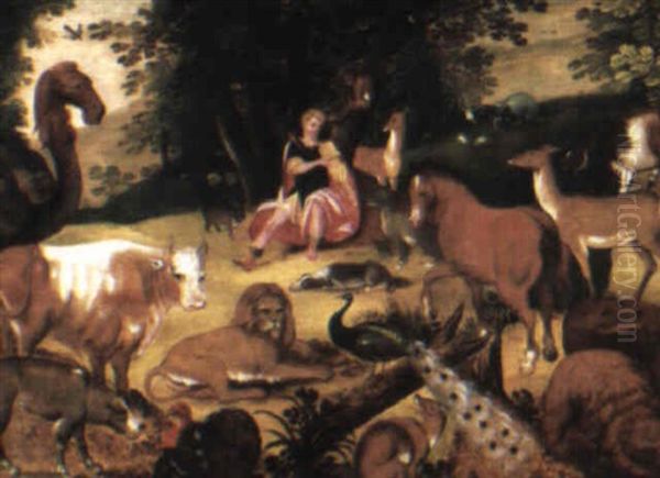 Orpheus Playing To The Animals Oil Painting by Frederik Bouttats the Elder