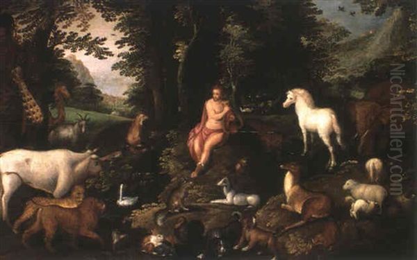 Orphee Charmant Les Animaux Oil Painting by Frederik Bouttats the Elder