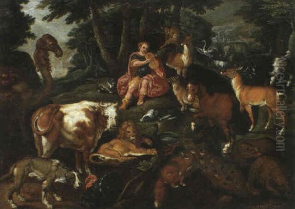 Orphee Charmant Les Animaux Oil Painting by Frederik Bouttats the Elder