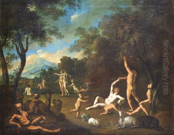 Adam Et Eve Au Paradis Terrestre Oil Painting by Jacob Bouttats