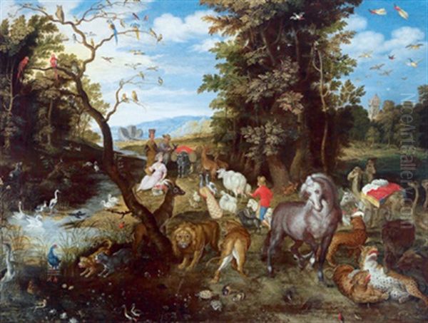 Einzug Der Tiere In Die Arche Noah Oil Painting by Jacob Bouttats