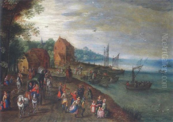 Kermesse Au Bord D'un Fleuve Oil Painting by Jacob Bouttats