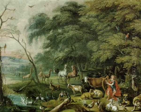 Orpheus Unter Den Tieren Oil Painting by Jacob Bouttats