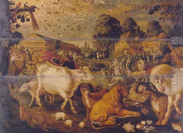 The Animals Entering Noah's Ark Oil Painting by Jacob Bouttats