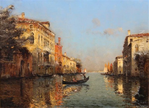 Venetiaans Kanaal - Venetian Canal Oil Painting by Joseph-Antoine Bouvard