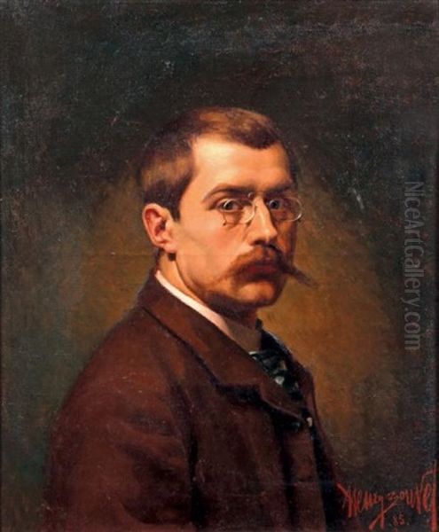 Autoportrait De L'artiste Oil Painting by Henry Bouvet