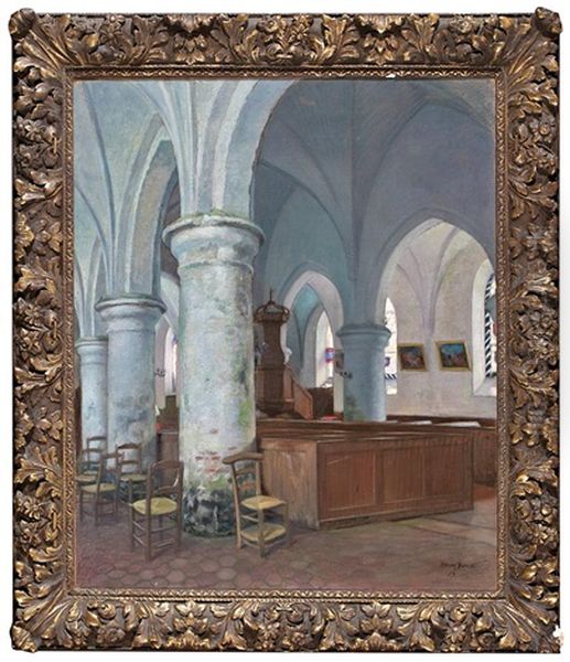 Interior De Iglesia Oil Painting by Henry Bouvet