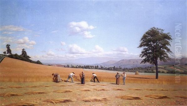 La Moisson Oil Painting by Henry Bouvet