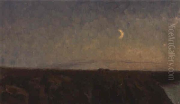 Croissant De Lune Sur La Cote Oil Painting by Henry Bouvet