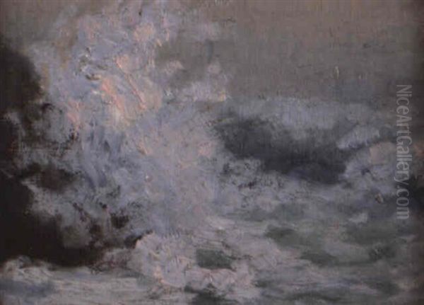 Vagues A Donnant Oil Painting by Henry Bouvet