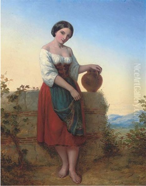 By The Well Oil Painting by Augustus Jules Bouvier