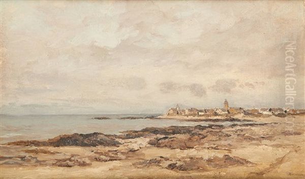 Cadzand Vue De La Plage De Knokke Oil Painting by Gustavus Arthur Bouvier